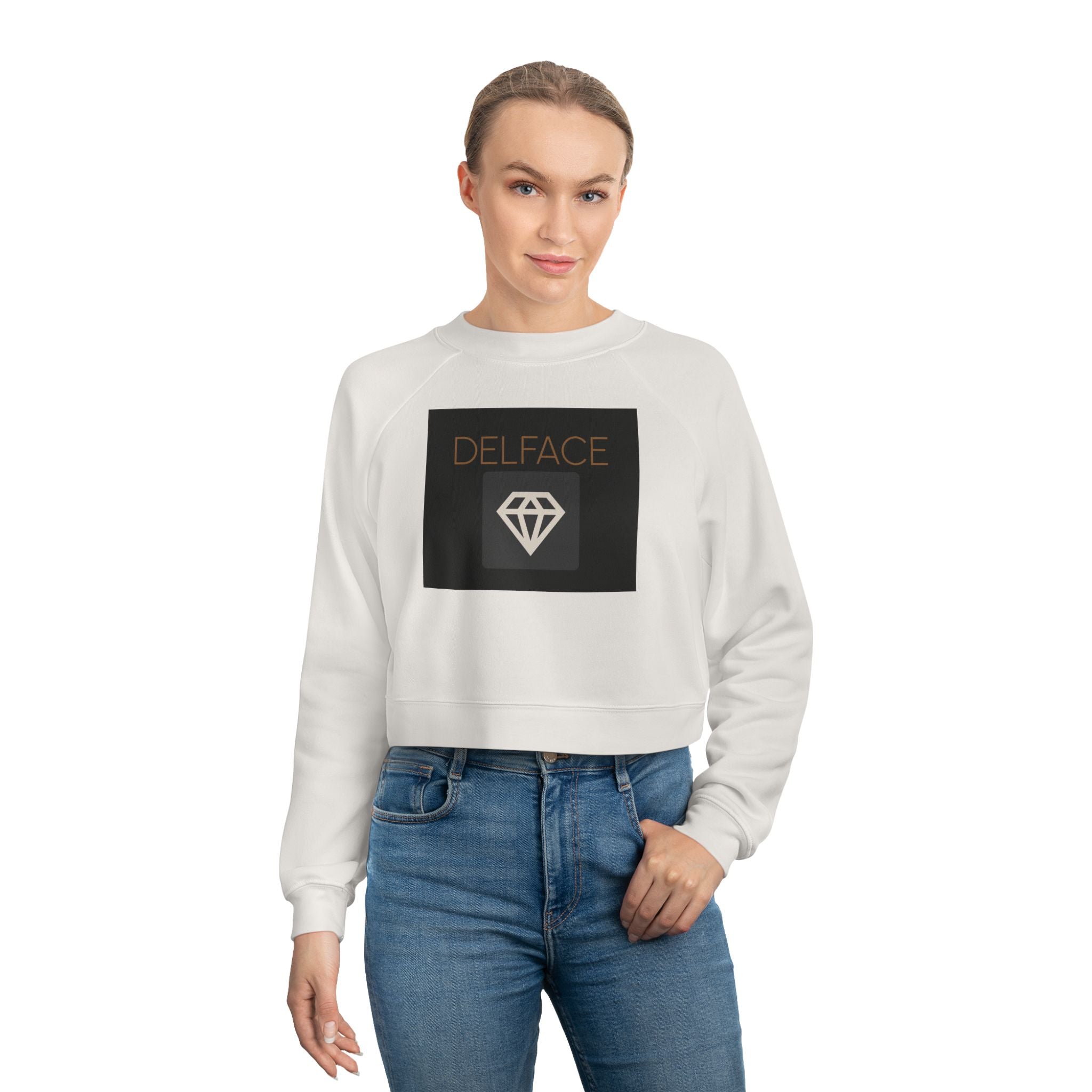 DELFACE, Chic Women's Cropped Fleece Pullover, Casual Fashion, Layering Essential, Cozy Gift, Trendy Streetwear, Dressed Up Relaxation