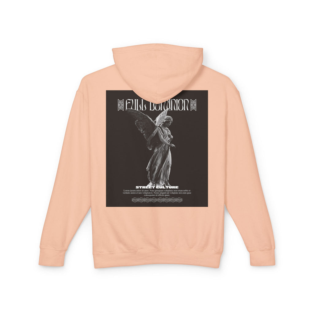 Angel Statue Graphic Hoodie — 'DELFACE' Diamond Logo Back Print