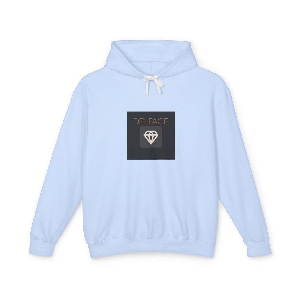 Angel Statue Graphic Hoodie — 'DELFACE' Diamond Logo Back Print