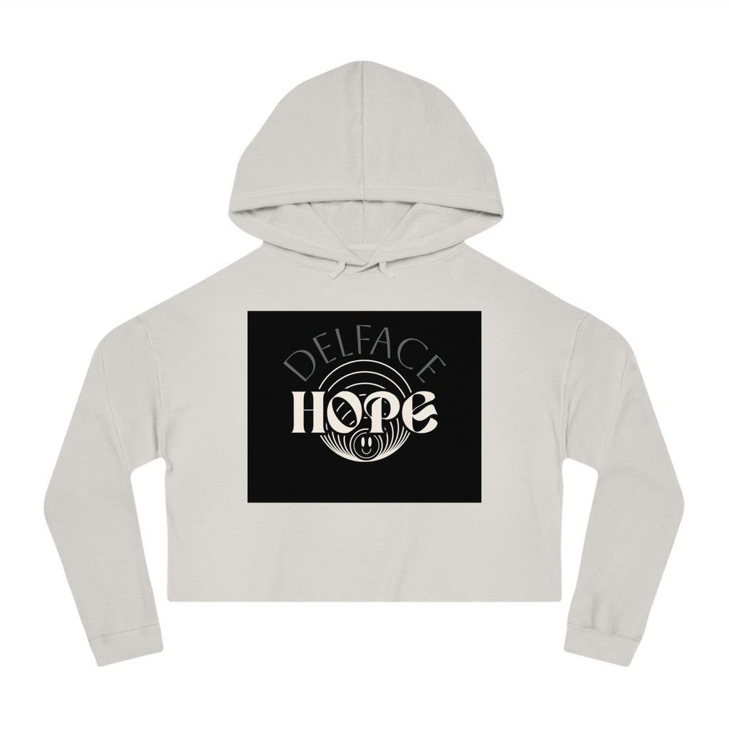 Cropped Hoodie — DELFACE "Hope" & Blue Gummy Bear Graphic