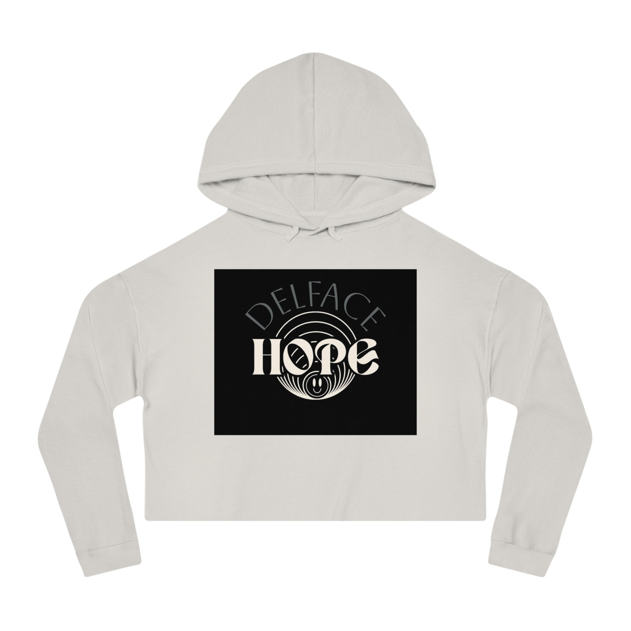 Cropped Hoodie — DELFACE "Hope" & Blue Gummy Bear Graphic