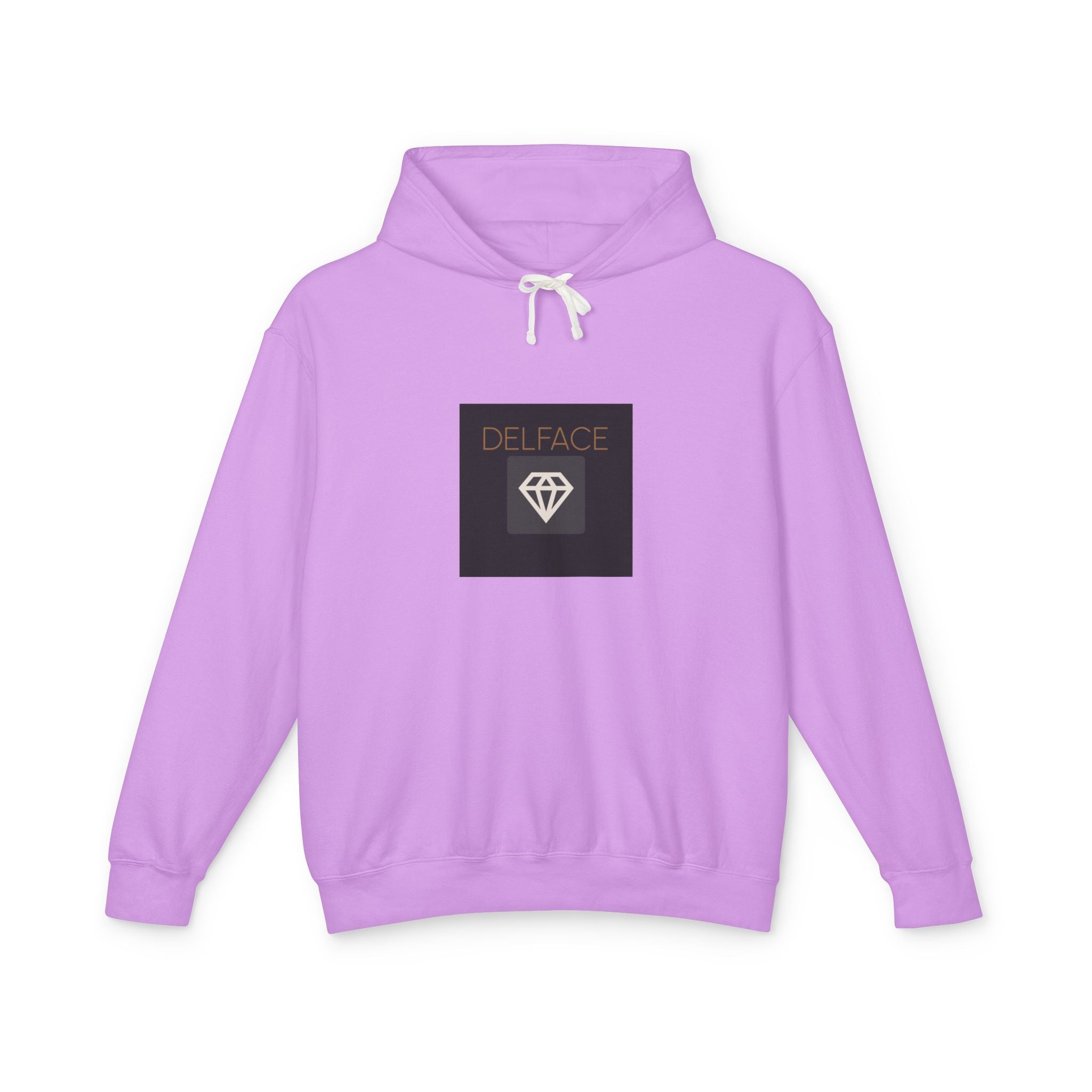 Angel Statue Graphic Hoodie — 'DELFACE' Diamond Logo Back Print