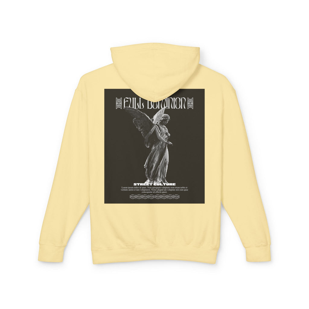Angel Statue Graphic Hoodie — 'DELFACE' Diamond Logo Back Print