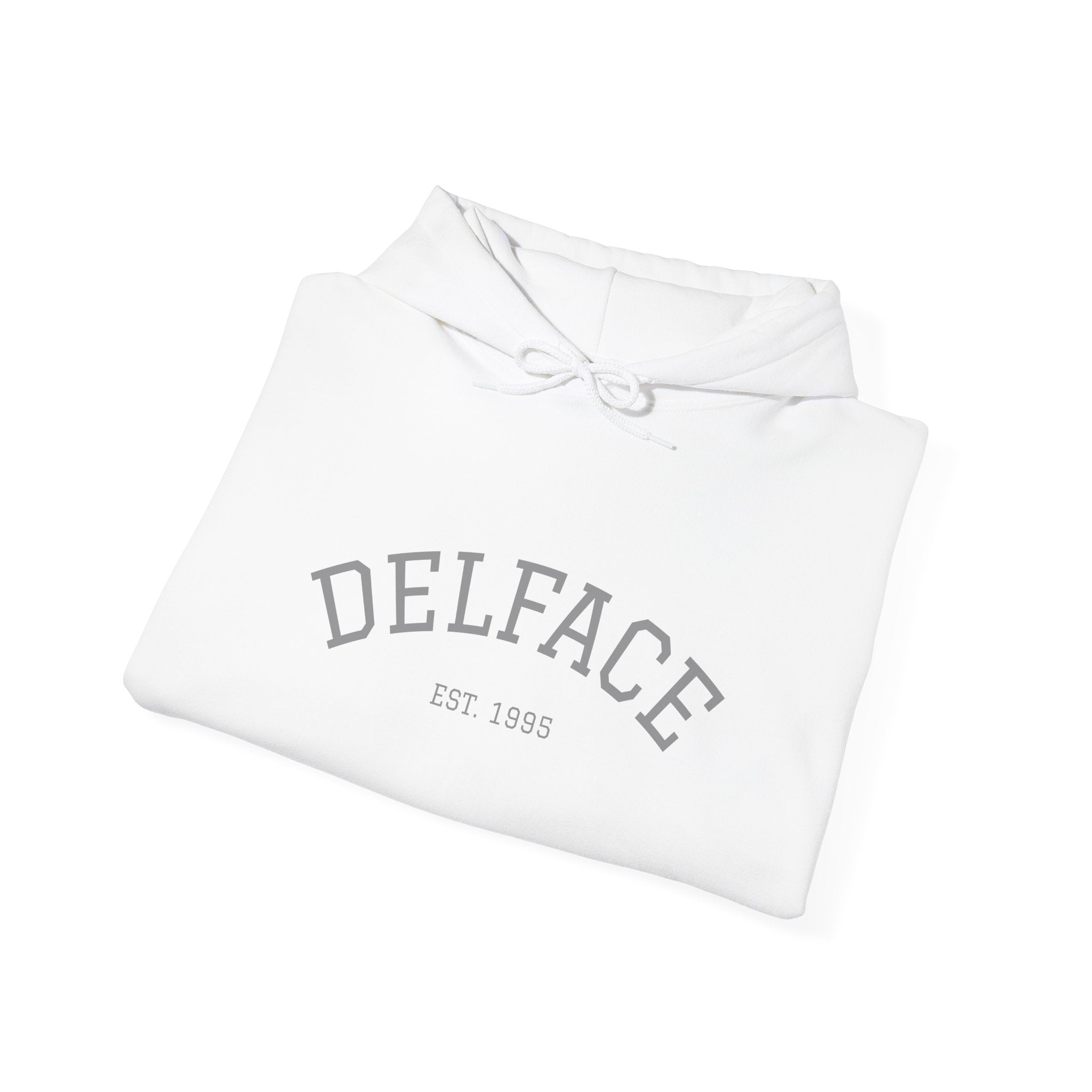 DELFACE Hoodie - Cozy Unisex Heavy Blend Sweatshirt for Everyday Wear, Gift for Friends, Stylish Comfort, Perfect for All Seasons
