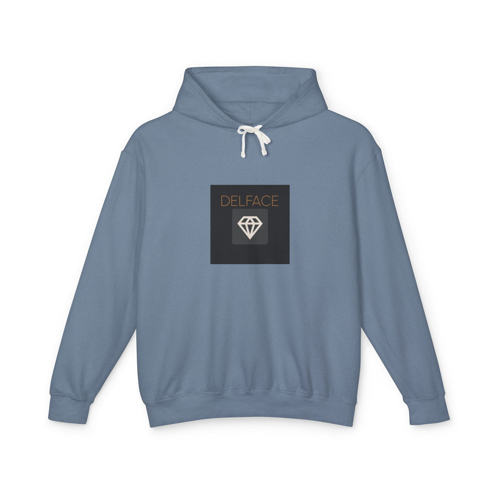 Angel Statue Graphic Hoodie — 'DELFACE' Diamond Logo Back Print
