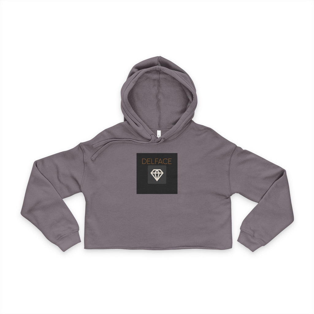 Chic Women's Cropped DELFACE Hoodie - Stylish Sweatshirt for Casual Outings, Fitness, Gifts, or Fashion Lovers | Unique Trendy Apparel