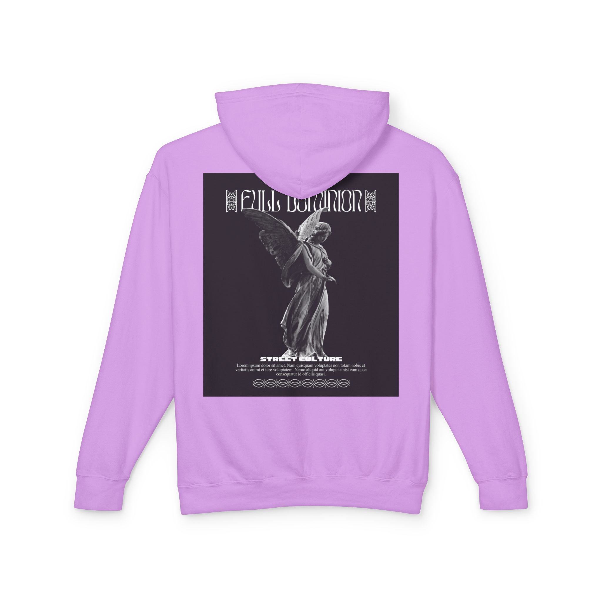 Angel Statue Graphic Hoodie — 'DELFACE' Diamond Logo Back Print