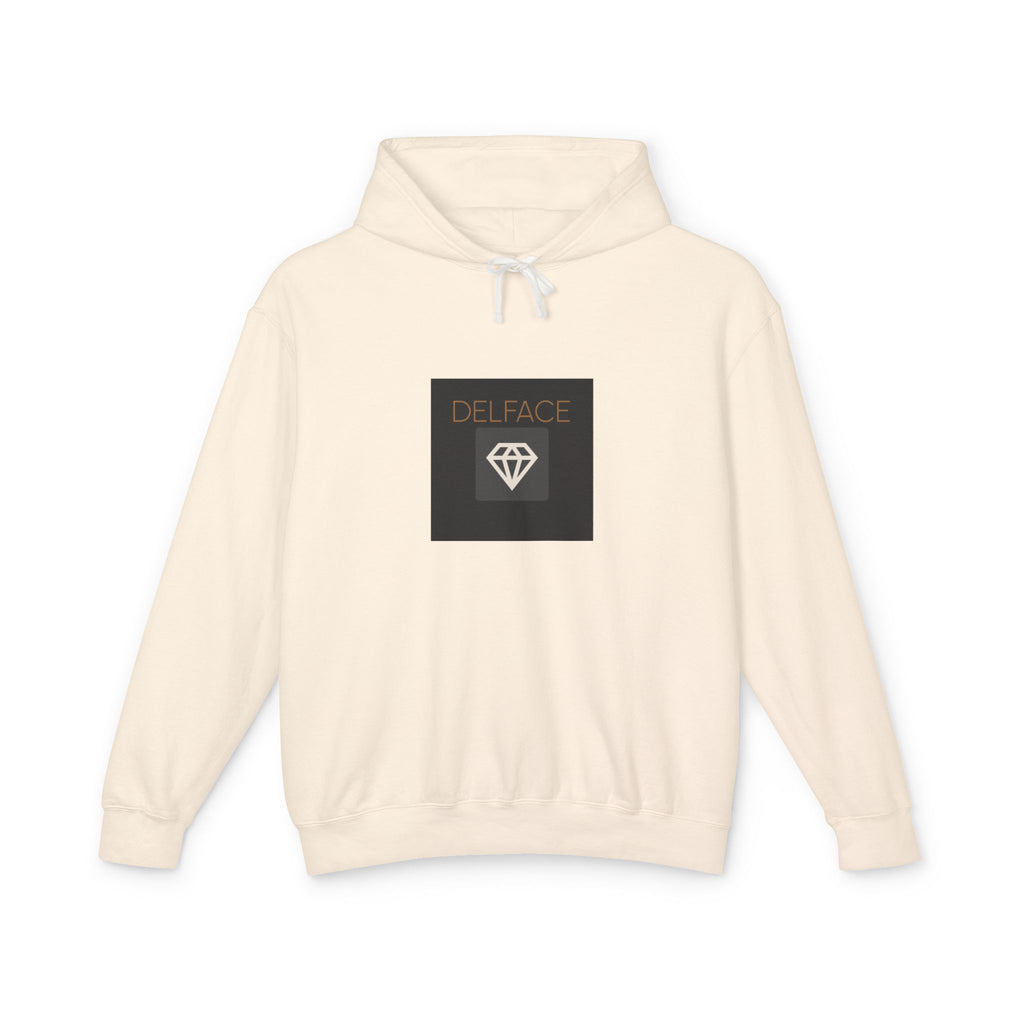 Angel Statue Graphic Hoodie — 'DELFACE' Diamond Logo Back Print