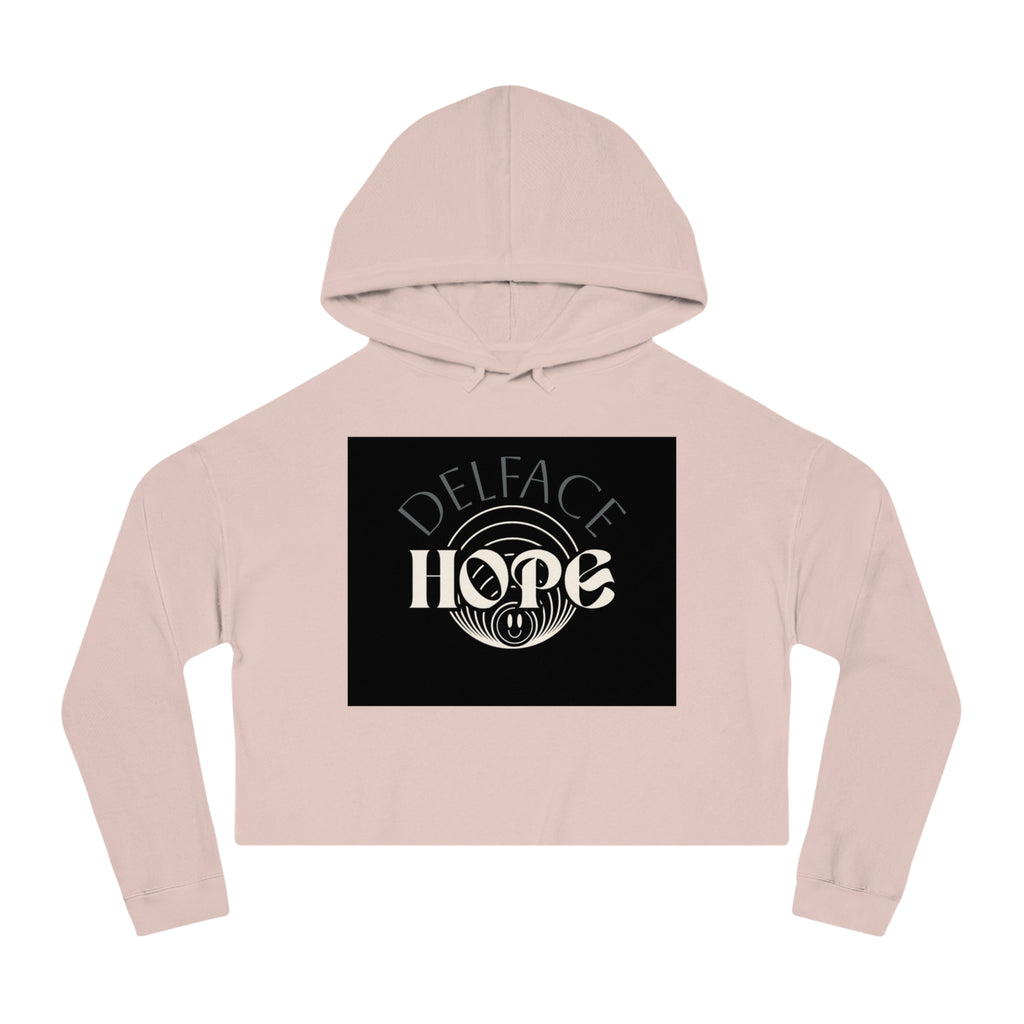 Cropped Hoodie — DELFACE "Hope" & Blue Gummy Bear Graphic