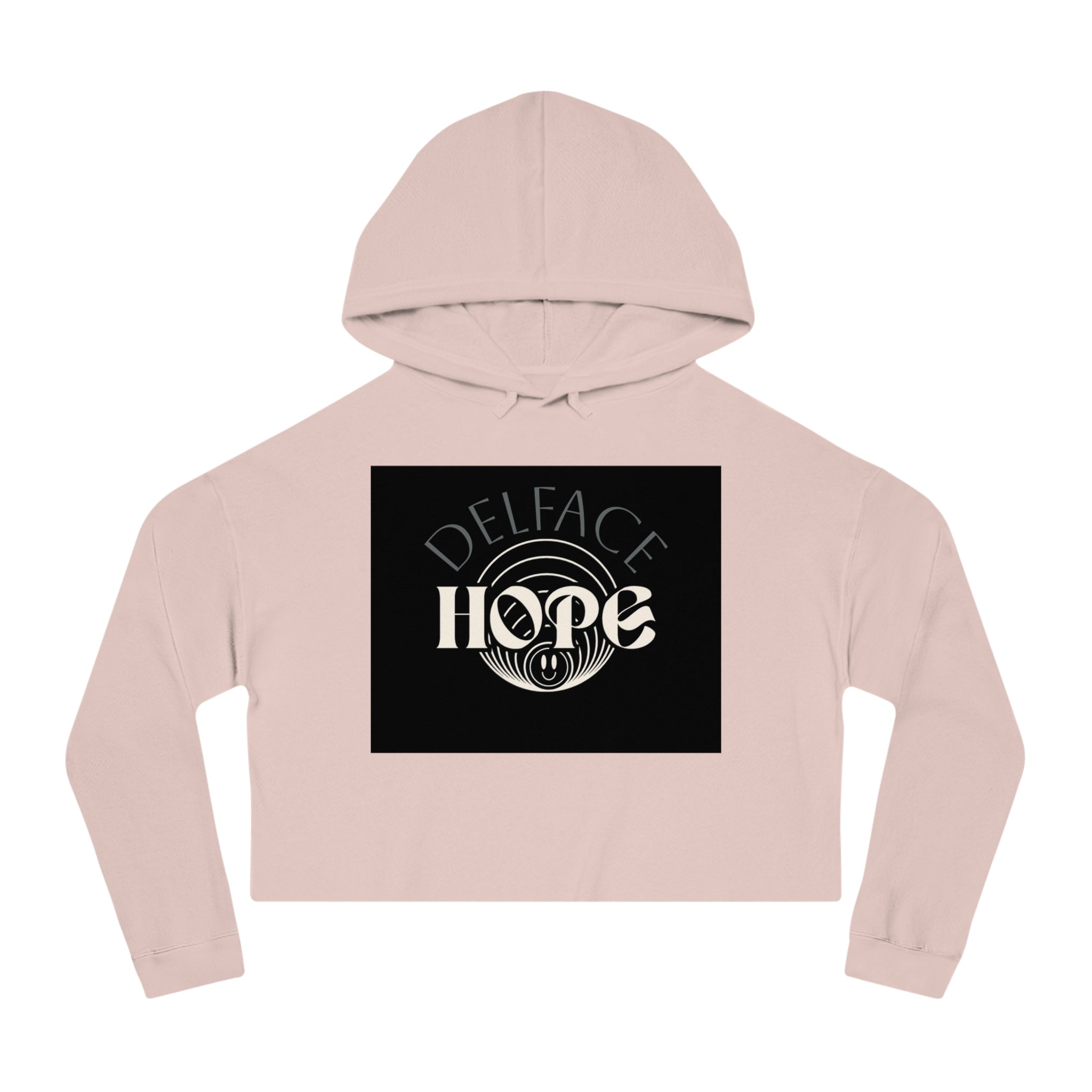 Cropped Hoodie — DELFACE "Hope" & Blue Gummy Bear Graphic