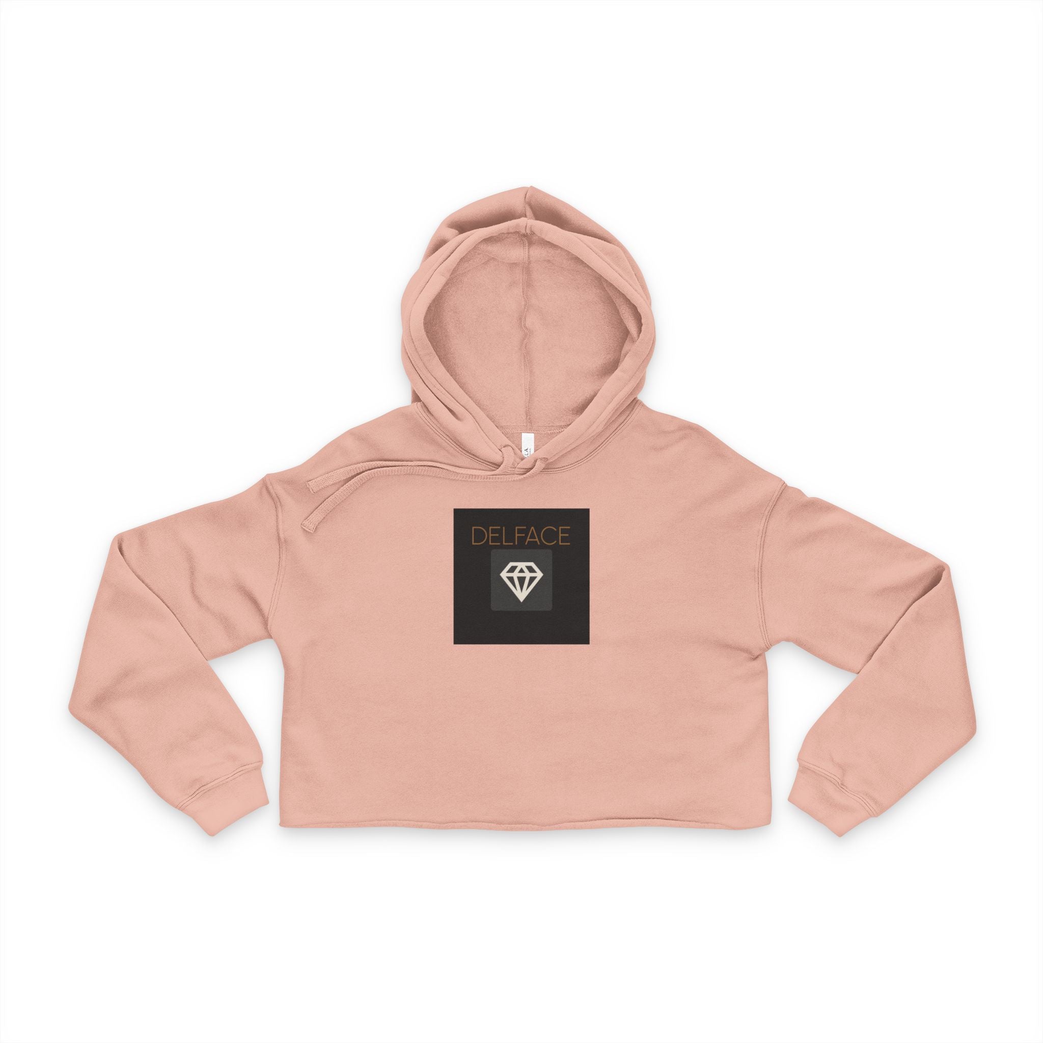 Chic Women's Cropped DELFACE Hoodie - Stylish Sweatshirt for Casual Outings, Fitness, Gifts, or Fashion Lovers | Unique Trendy Apparel