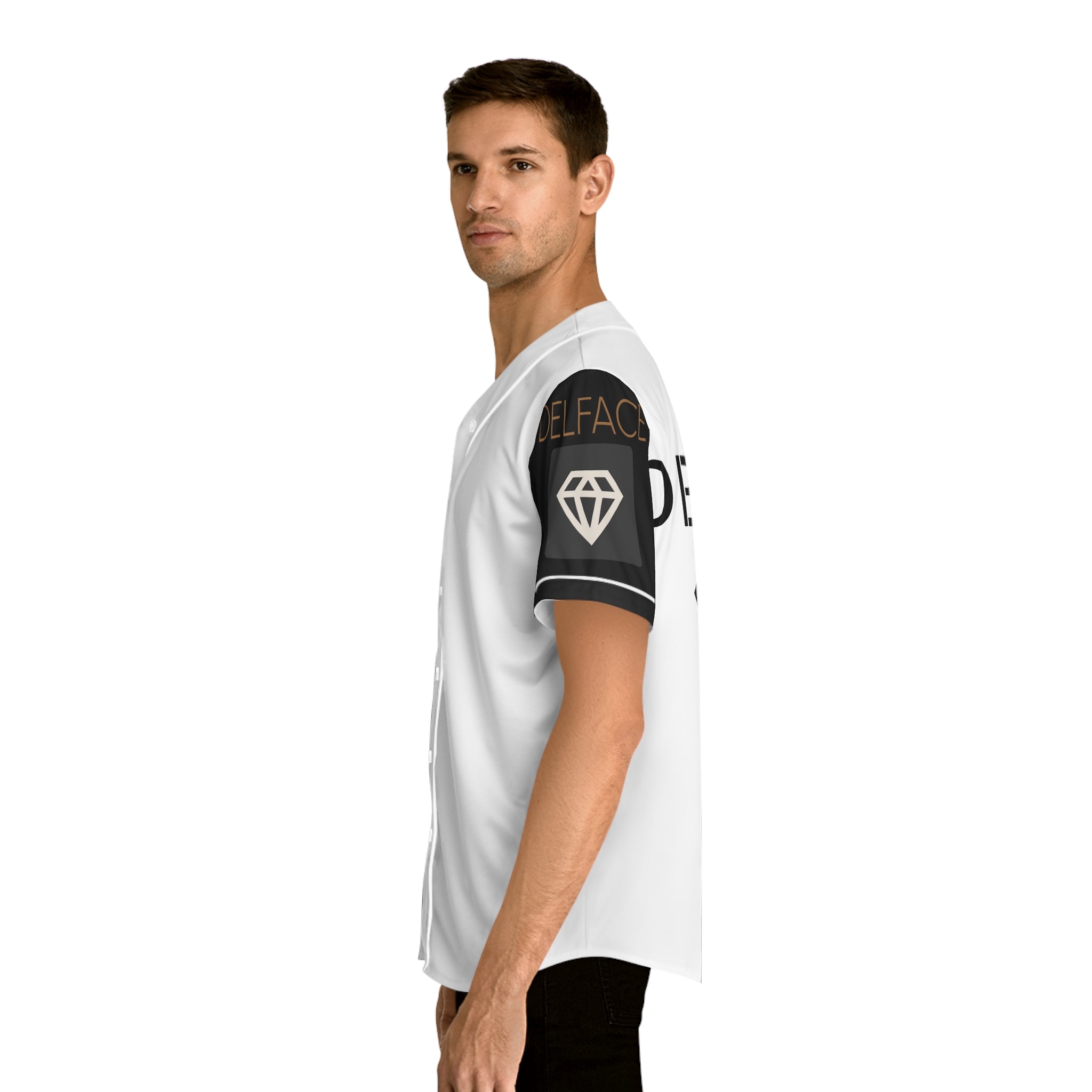 Stylish Men's Baseball DELFACE Jersey, Cool Sportswear, Casual Streetwear, Unisex Gift, Trendy Athleisure, Fan Apparel, Summer Fashion