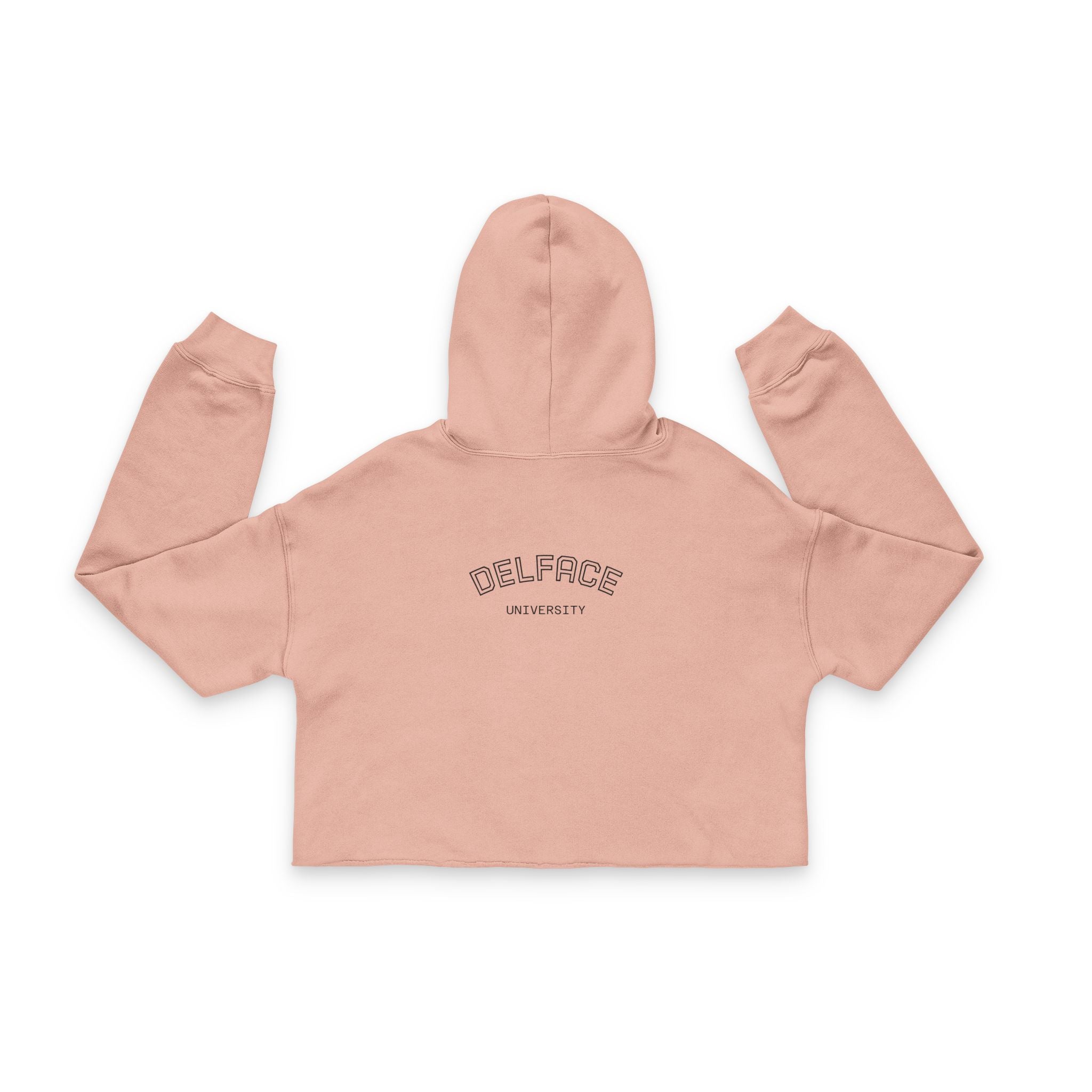 Chic Women's Cropped DELFACE Hoodie - Stylish Sweatshirt for Casual Outings, Fitness, Gifts, or Fashion Lovers | Unique Trendy Apparel