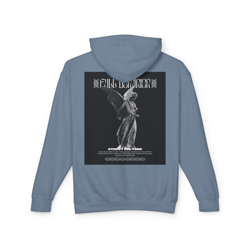 Angel Statue Graphic Hoodie — 'DELFACE' Diamond Logo Back Print