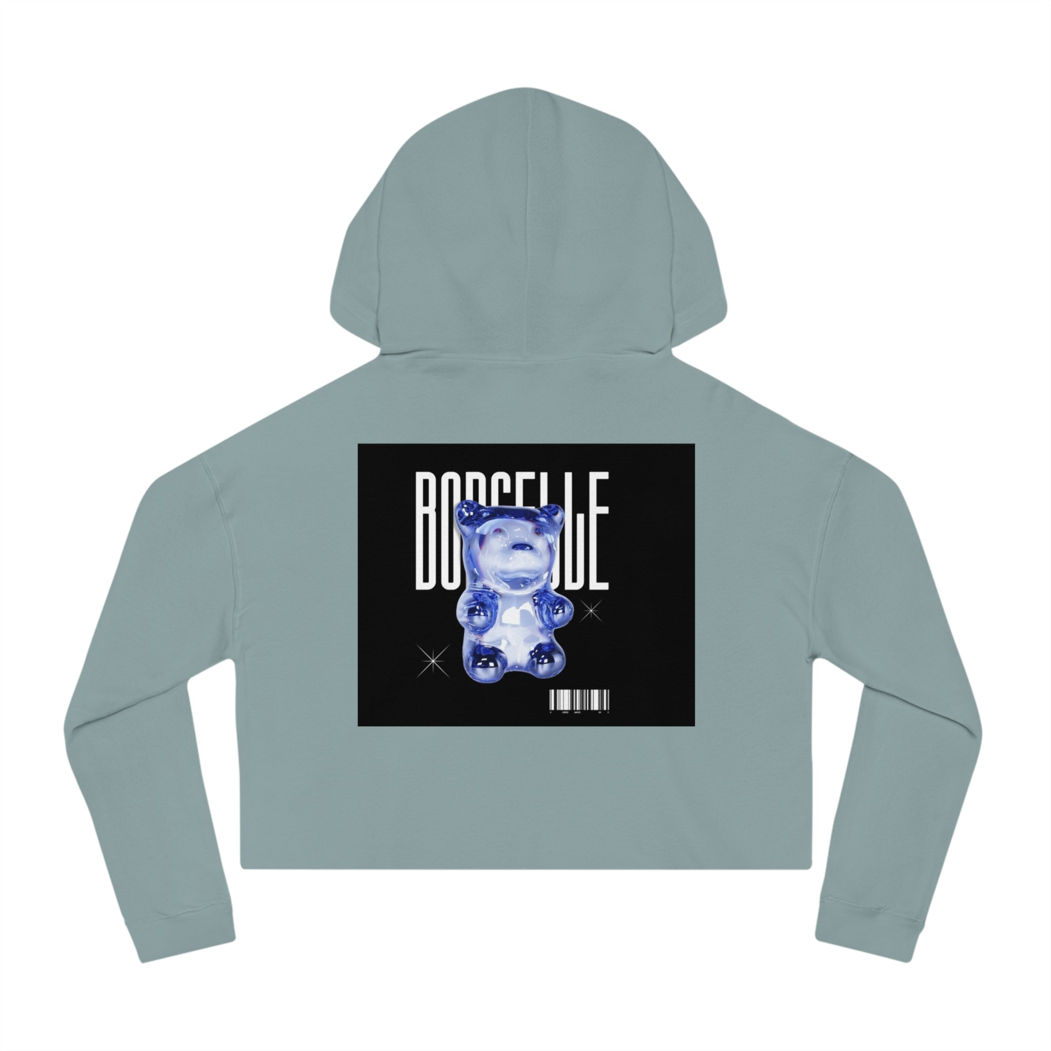 Cropped Hoodie — DELFACE "Hope" & Blue Gummy Bear Graphic