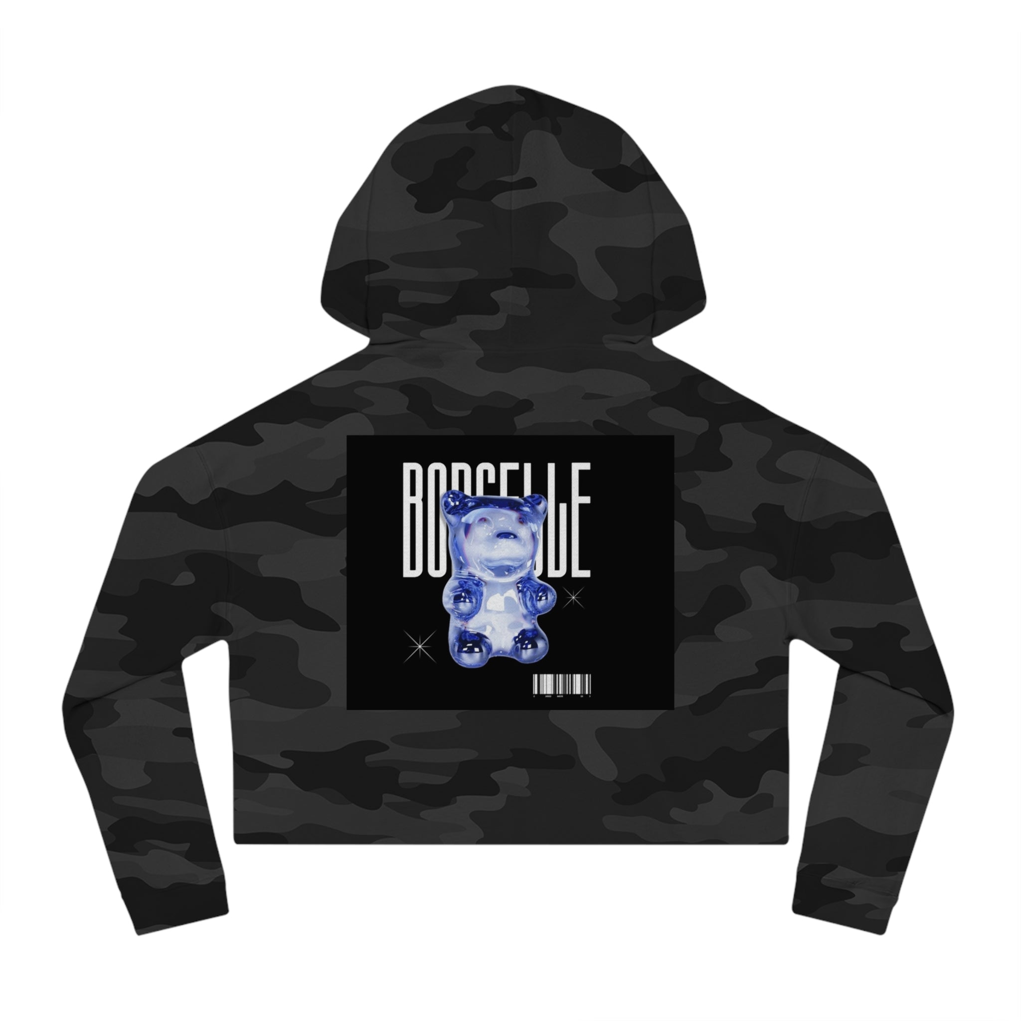 Cropped Hoodie — DELFACE "Hope" & Blue Gummy Bear Graphic
