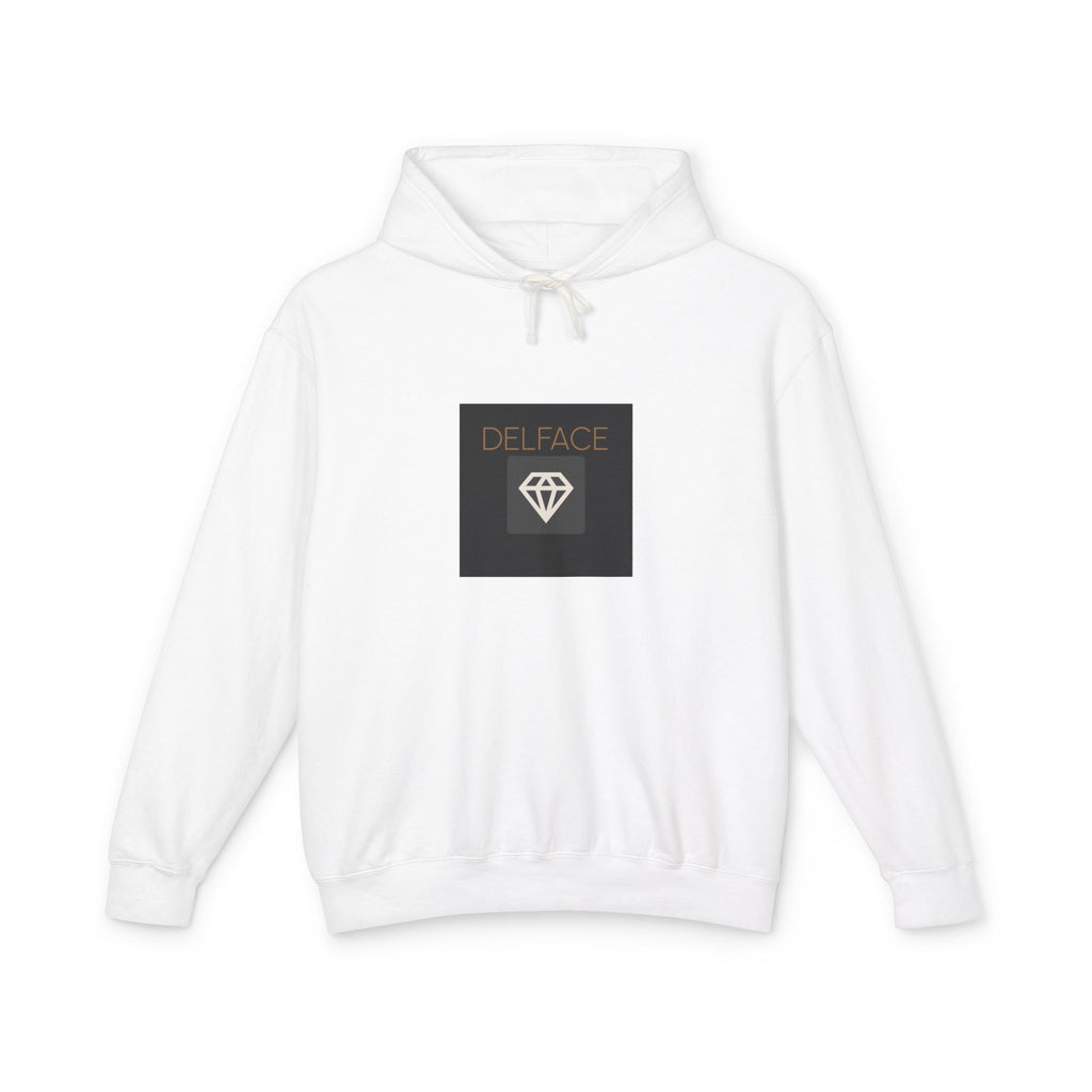 Angel Statue Graphic Hoodie — 'DELFACE' Diamond Logo Back Print