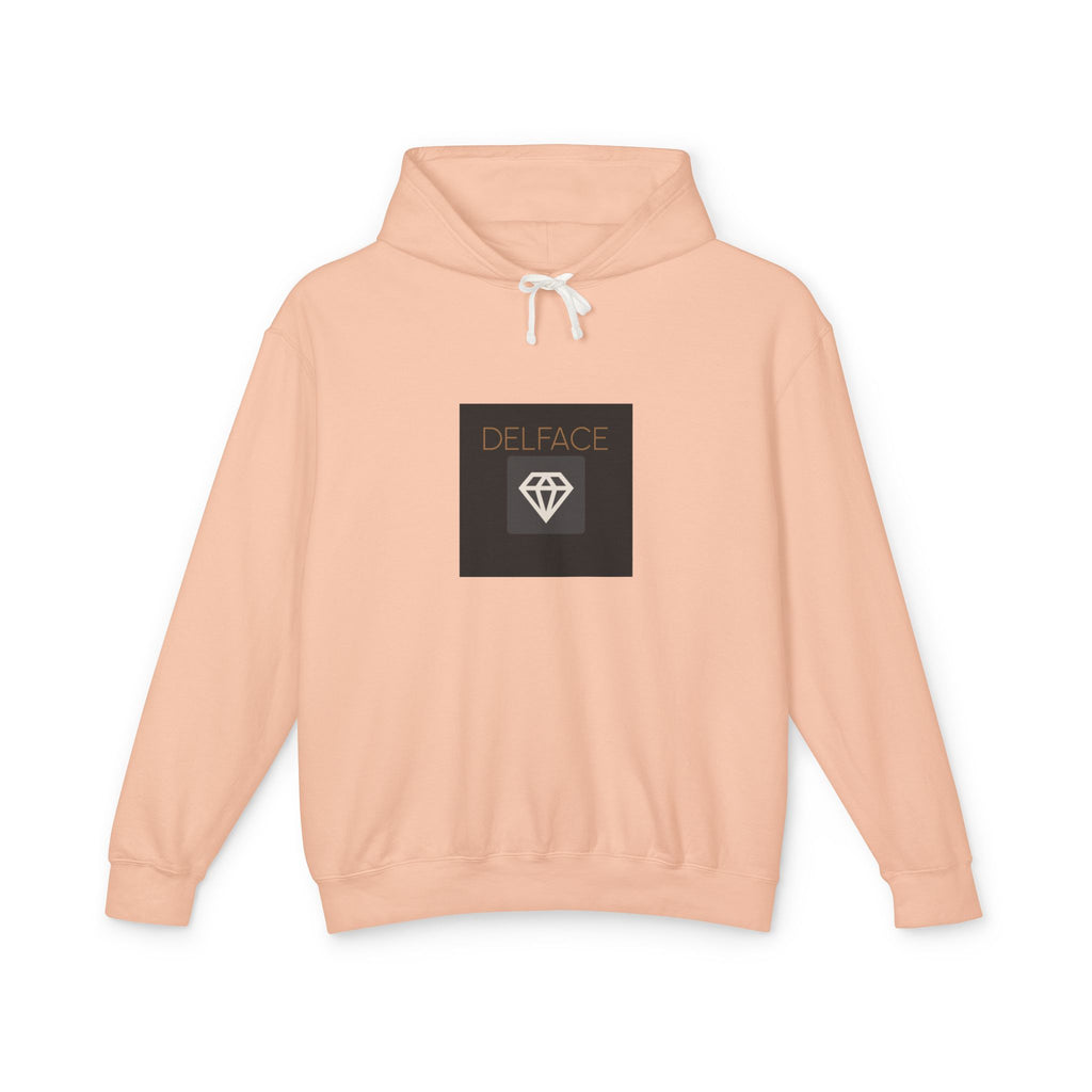 Angel Statue Graphic Hoodie — 'DELFACE' Diamond Logo Back Print