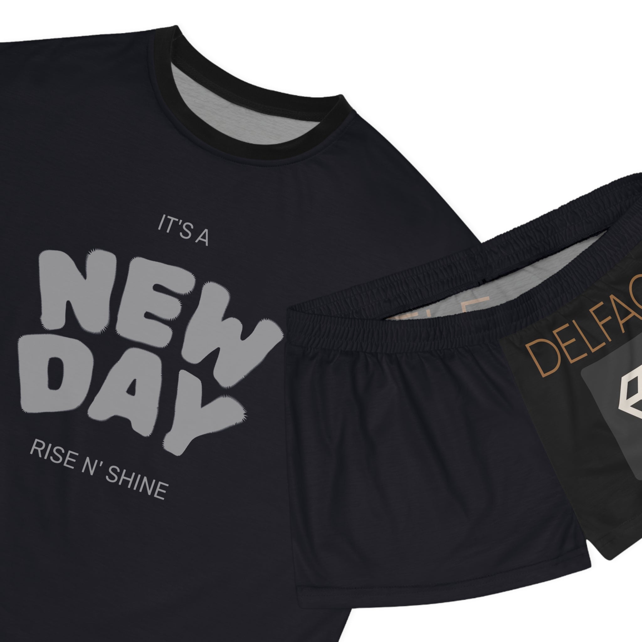 Stylish Women's DELFACE Pajama Set, Cozy Sleepwear, Perfect Gift for Her, Cute Loungewear, Bedtime Outfit, 'It's a New Day' Design