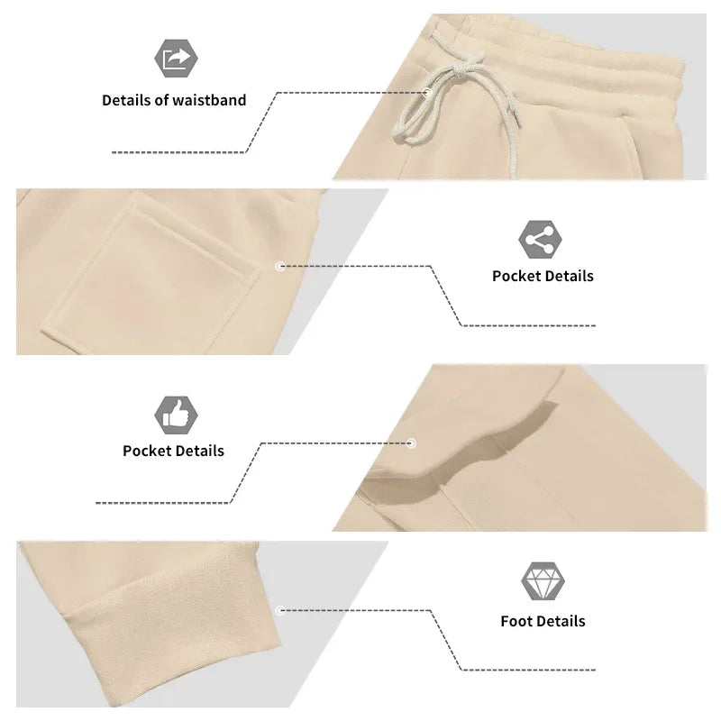 Men's Long-Sleeved Fleece Sweatshirt Suit Stand-up Collar Zipper American Men's Clothing Autumn Winter New 1/2pieces