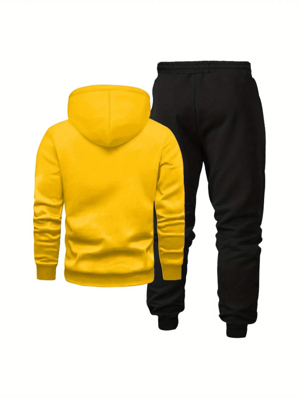 Men's printed hooded sweatshirt and pants set, new winter/spring edition of casual sportswear and lace-up casual pants