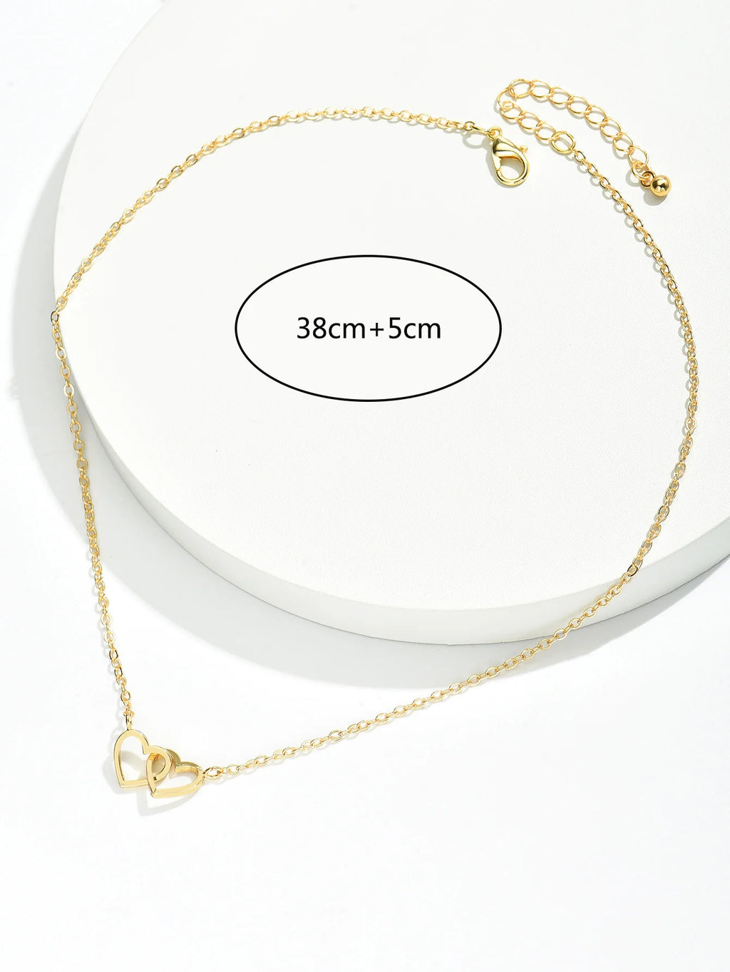 Tiny Cute Double Hollow Heart Chain Necklace Women Fashion Love Necklace Valentine's Day Jewelry for Women