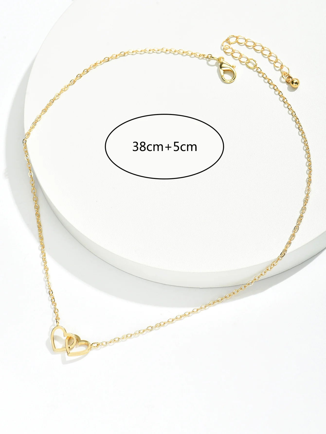 Tiny Cute Double Hollow Heart Chain Necklace Women Fashion Love Necklace Valentine's Day Jewelry for Women