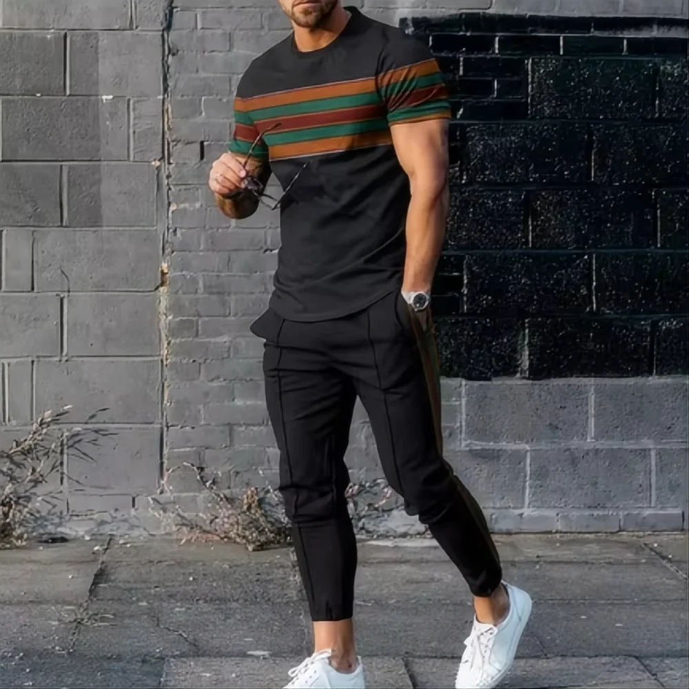 New men's basketball sports suit jogging set 3D printed Qeen summer hot selling retro casual short sleeved T-shirt+pants 2-piece