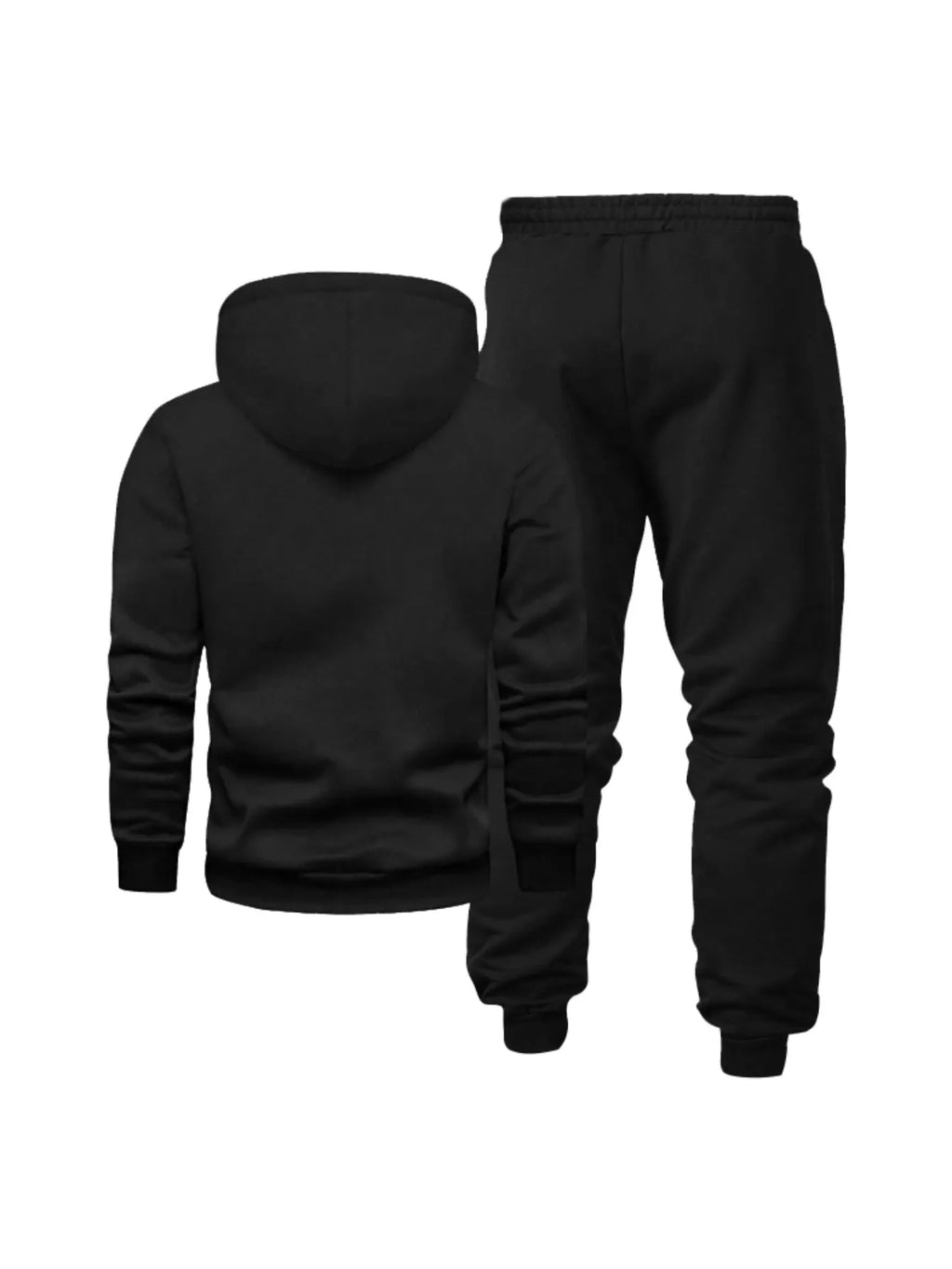 Men's printed hooded sweatshirt and pants set, new winter/spring edition of casual sportswear and lace-up casual pants