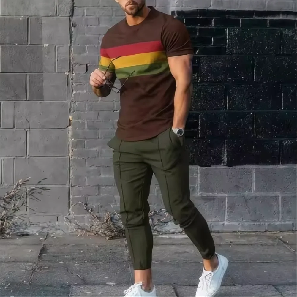 New men's basketball sports suit jogging set 3D printed Qeen summer hot selling retro casual short sleeved T-shirt+pants 2-piece