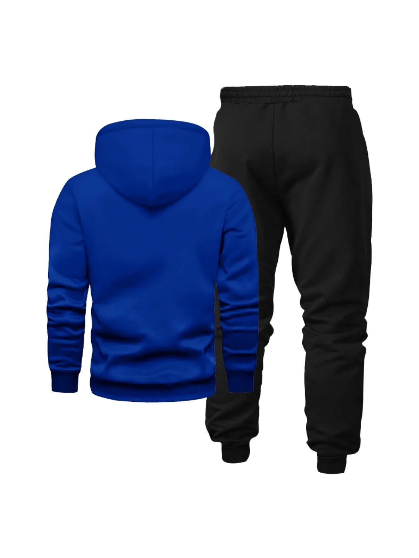 Men's printed hooded sweatshirt and pants set, new winter/spring edition of casual sportswear and lace-up casual pants