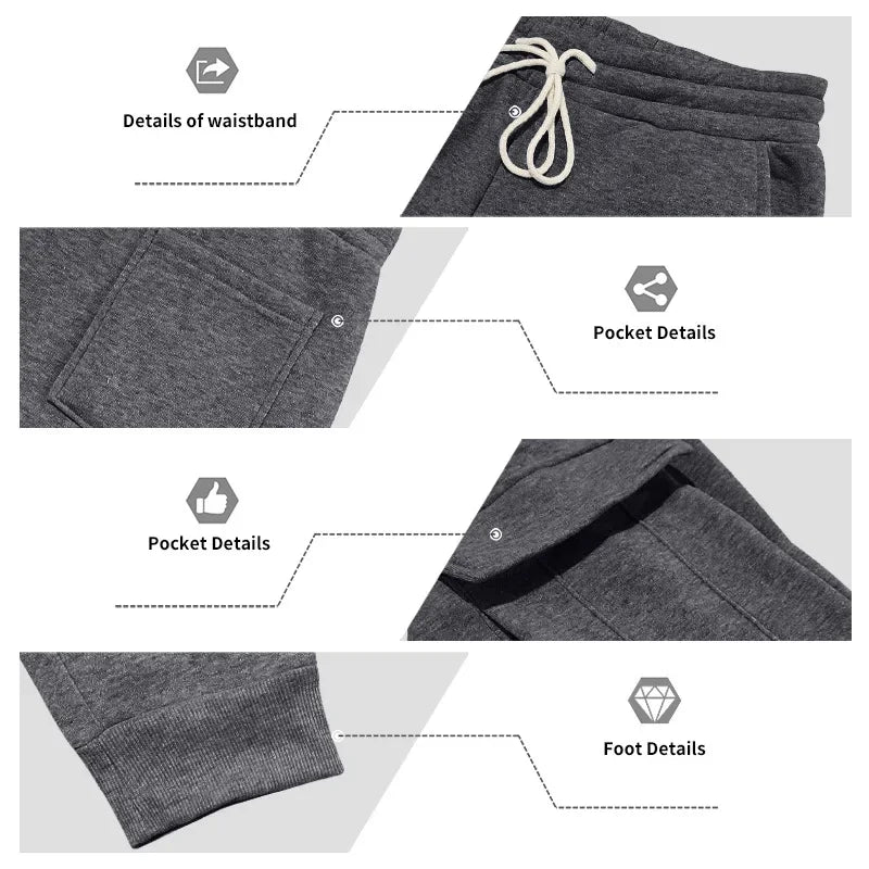 Men's Long-Sleeved Fleece Sweatshirt Suit Stand-up Collar Zipper American Men's Clothing Autumn Winter New 1/2pieces