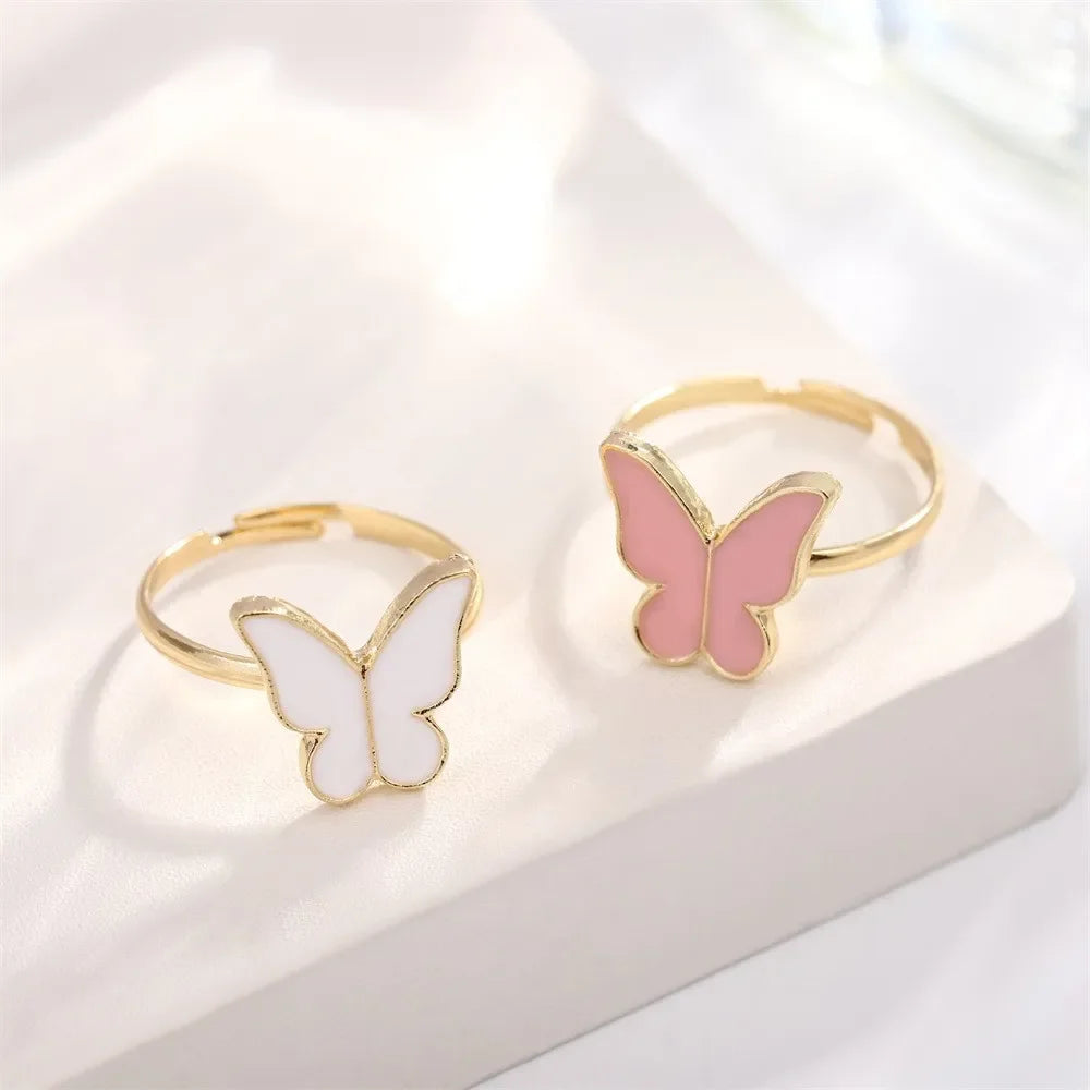 4Pcs/Set Fashion Butterfly Pendant Necklace Earrings Ring Bracelet Set For Women Engagement Wedding Jewelry Set Gift