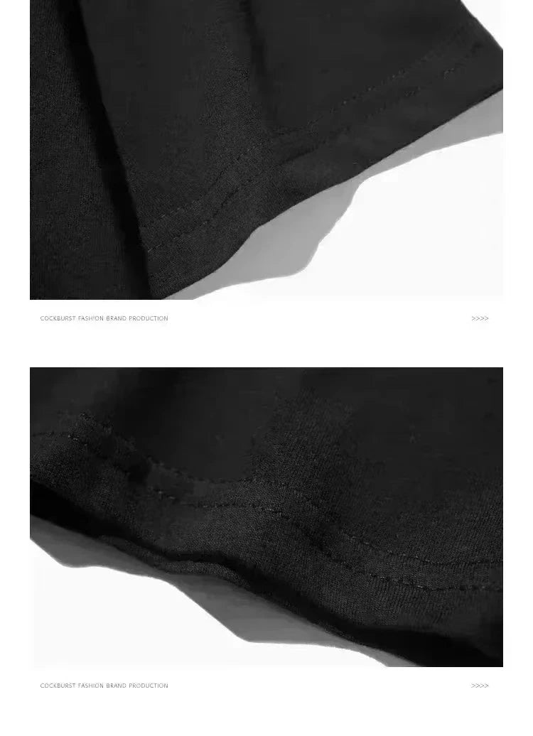 Men's Summer 100% Cotton High Quality Fashionable Casual Sports Loose Fun Pattern Printed Round Neck Short Sleeve T-shirt Top