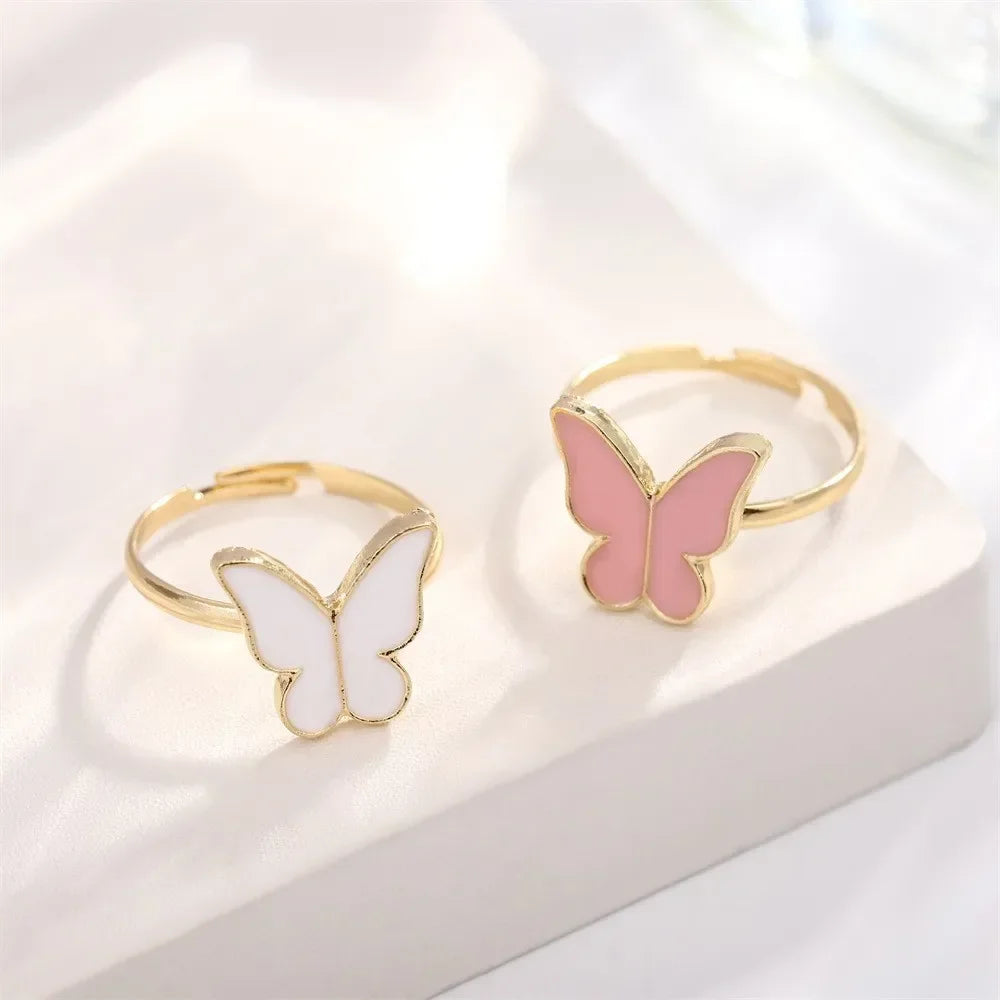 4Pcs/Set Fashion Butterfly Pendant Necklace Earrings Ring Bracelet Set For Women Engagement Wedding Jewelry Set Gift